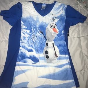 Disney olaf scrub top